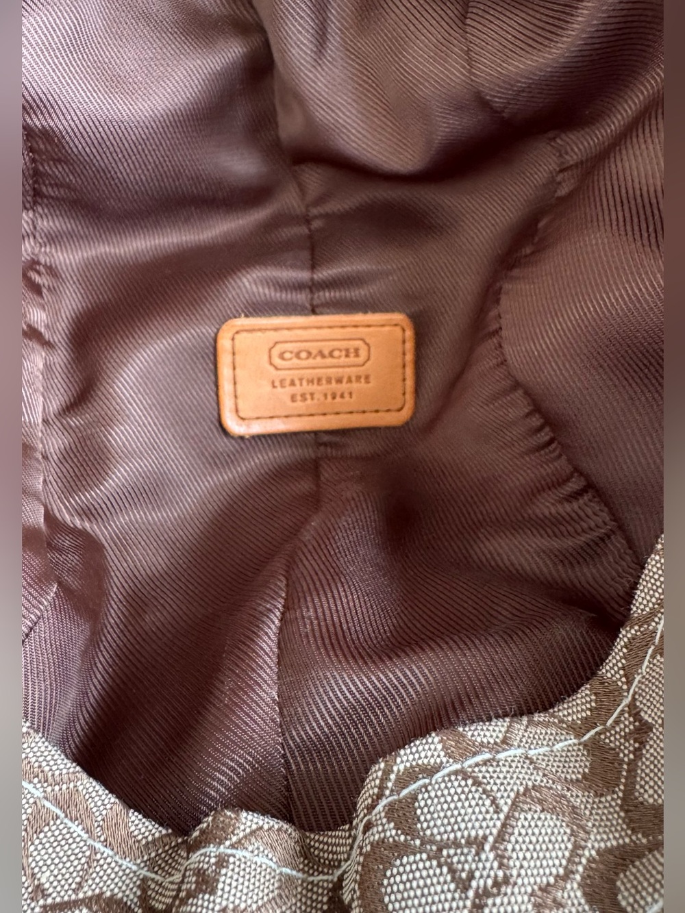 EUC Coach Signature Monogram Baseball Hat In Brown - Picture 5 of 9